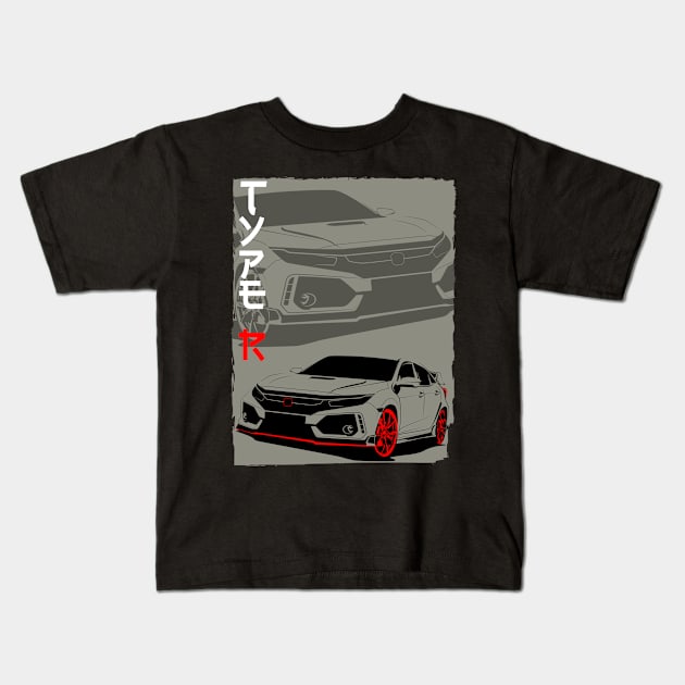 Civic Type R Kids T-Shirt by gaplexio